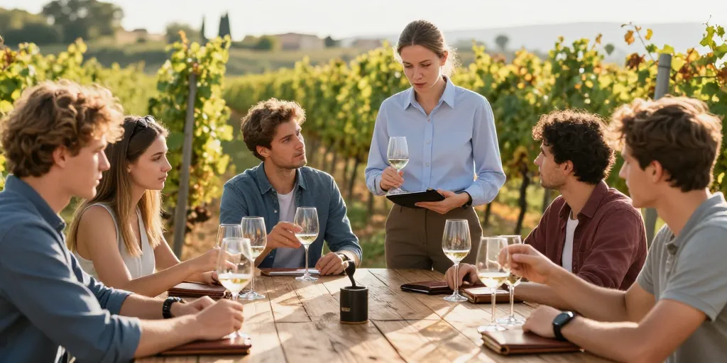 cours d'oenologie dans un vignoble