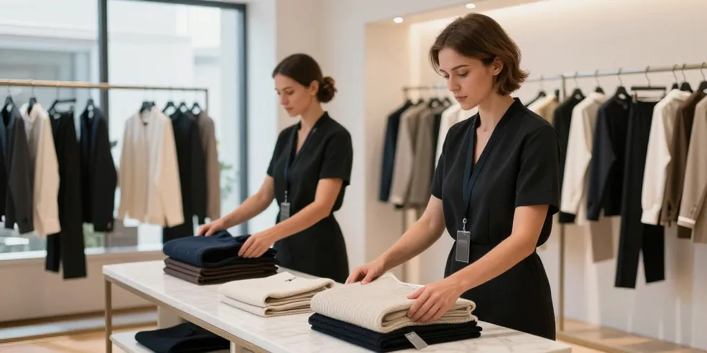 les taches d'un vendeur en magasin de vetement